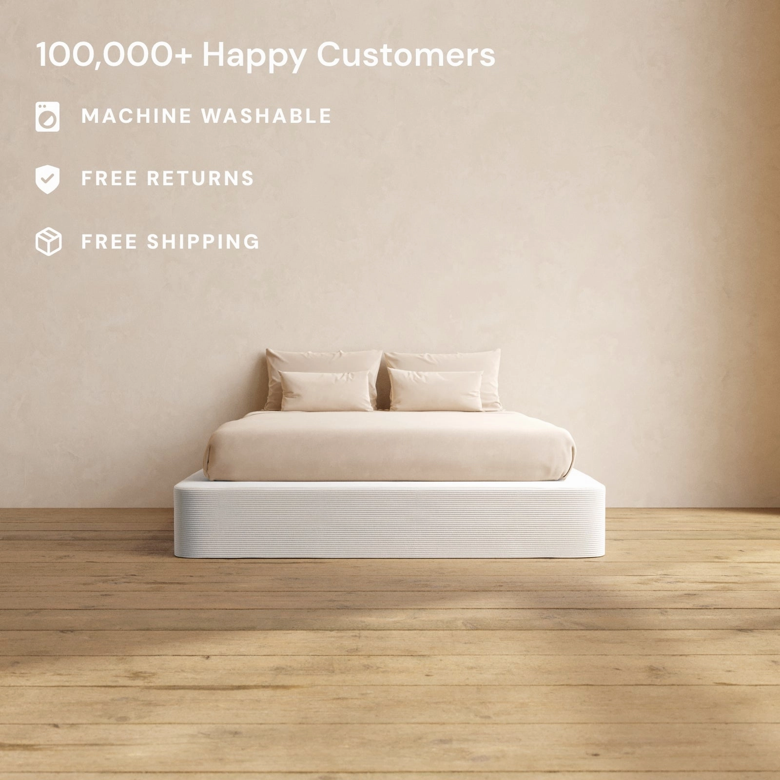 Slipcover Only - Queen Upholstered Platform Bed | Luxe Corduroy in Milk