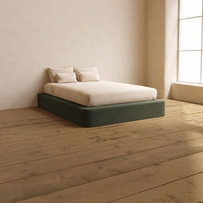 Slipcover Only - Queen Upholstered Platform Bed | Luxe Corduroy in Olivine