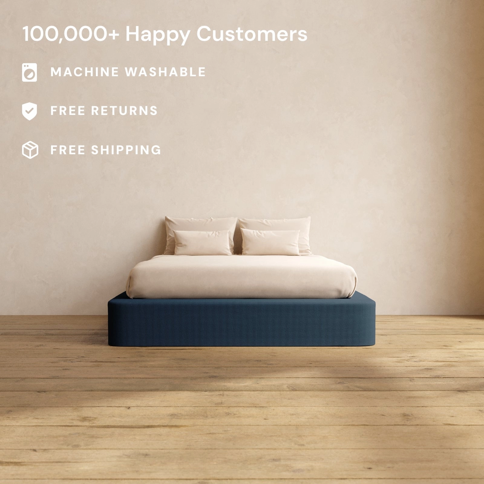 Slipcover Only - Queen Upholstered Platform Bed | Mizu Weave in Sumi