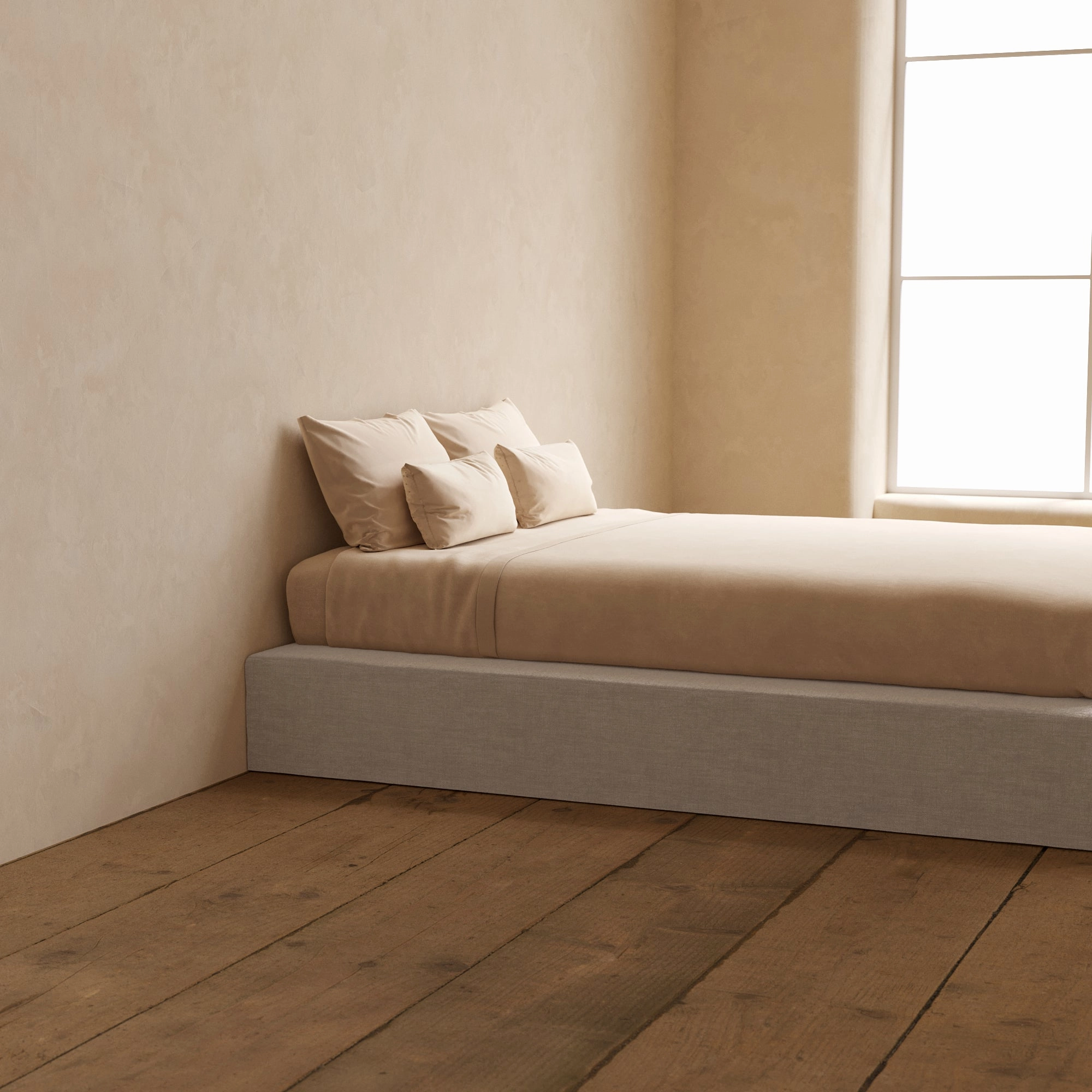 Slipcover Only - Queen Upholstered Platform Bed | Mod Velvet in Mist