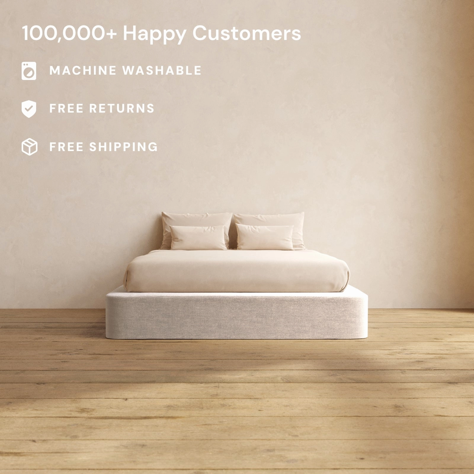 Slipcover Only - Queen Upholstered Platform Bed | Mod Velvet in Mist
