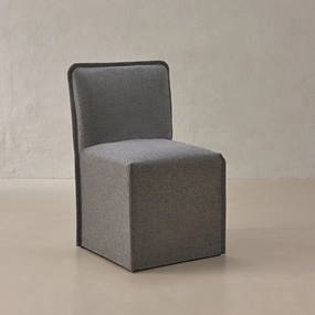 Slipcover Only - Washable Upholstered Dining Chair | 15 Back Height in Ash