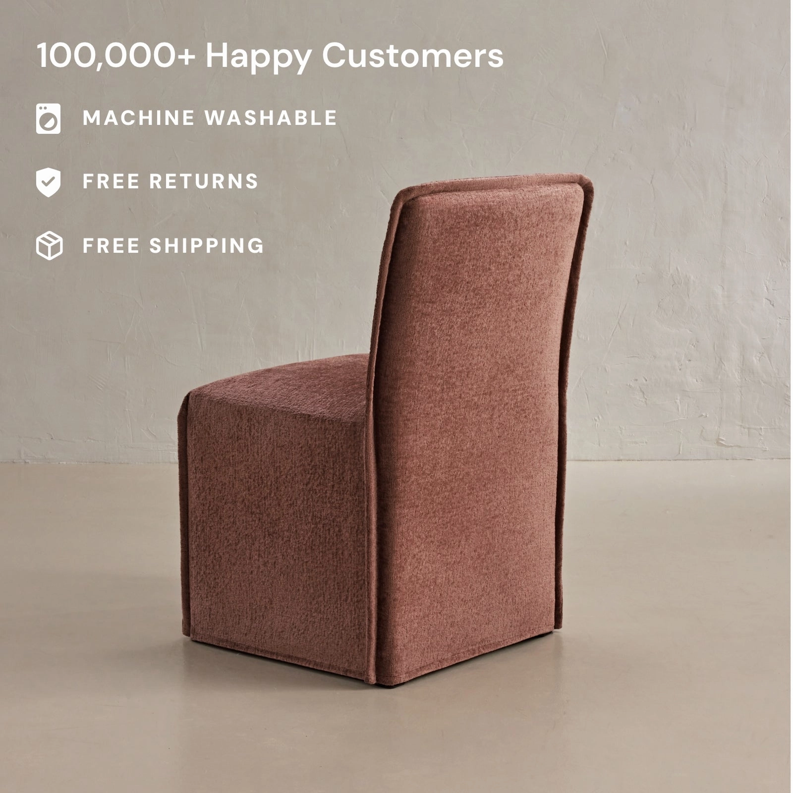 Slipcover Only - Washable Upholstered Dining Chair | 15 Back Height in Chestnut