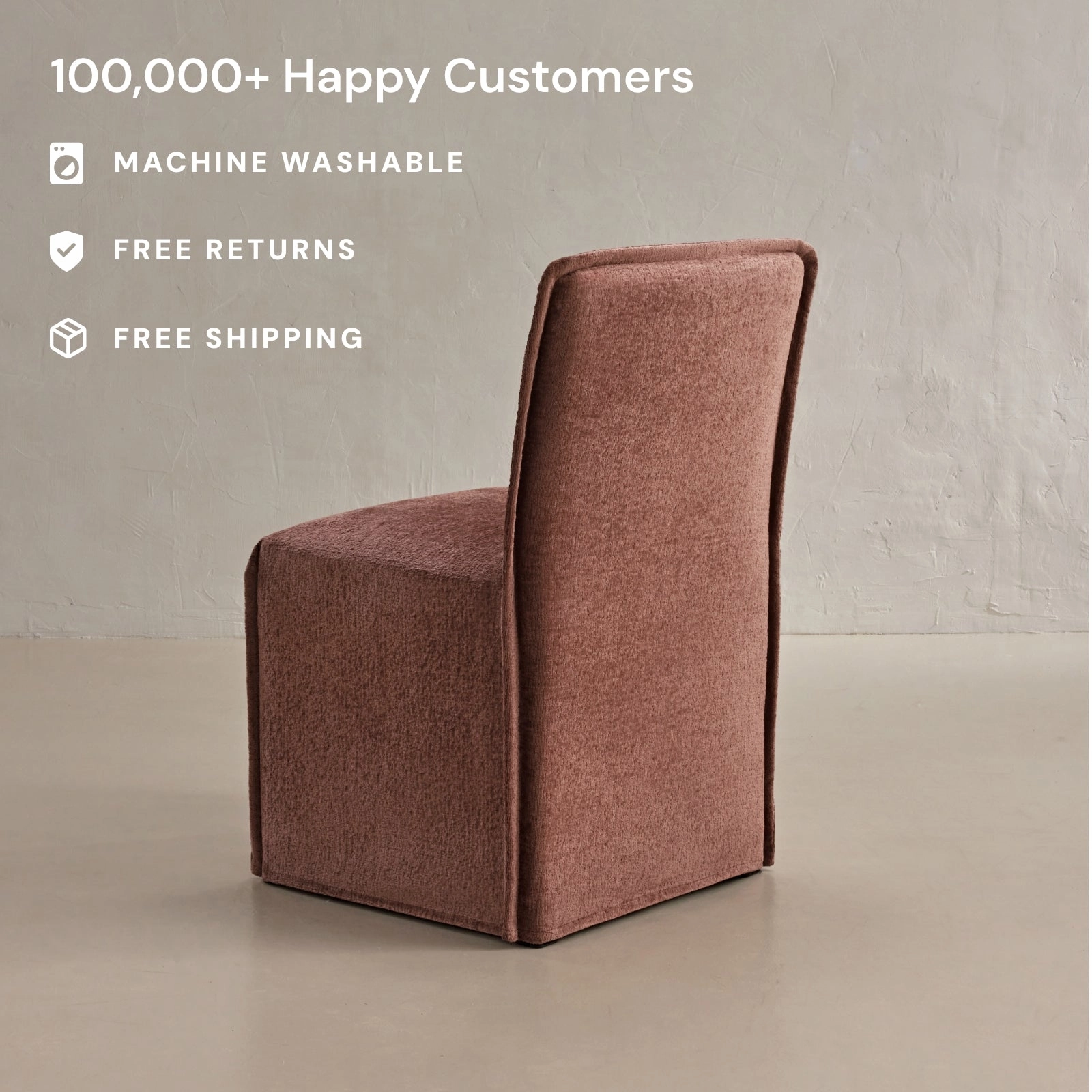 Slipcover Only - Washable Upholstered Dining Chair | 15 Back Height in Chestnut
