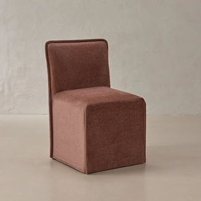 Slipcover Only - Washable Upholstered Dining Chair | 15 Back Height in Chestnut