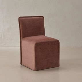 Slipcover Only - Washable Upholstered Dining Chair | 15 Back Height in Chestnut