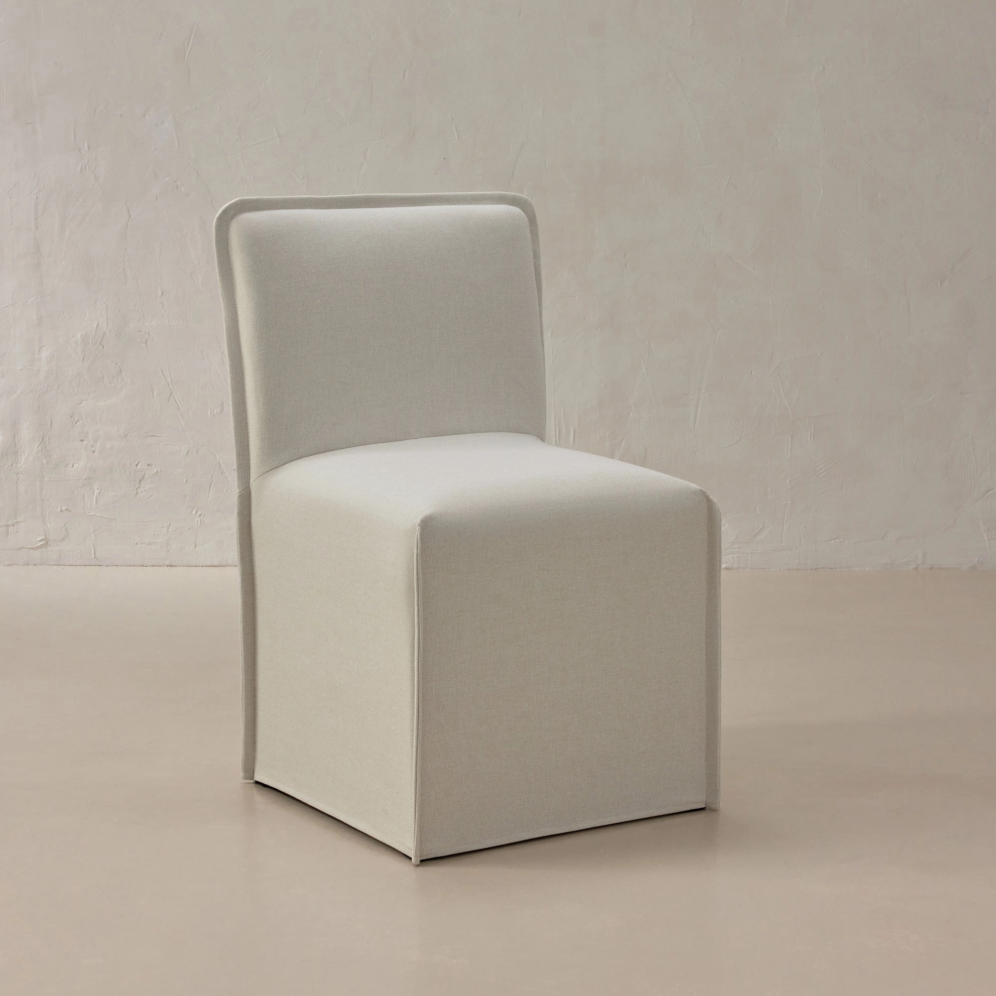 Slipcover Only - Washable Upholstered Dining Chair | 15 Back Height in Eggshell