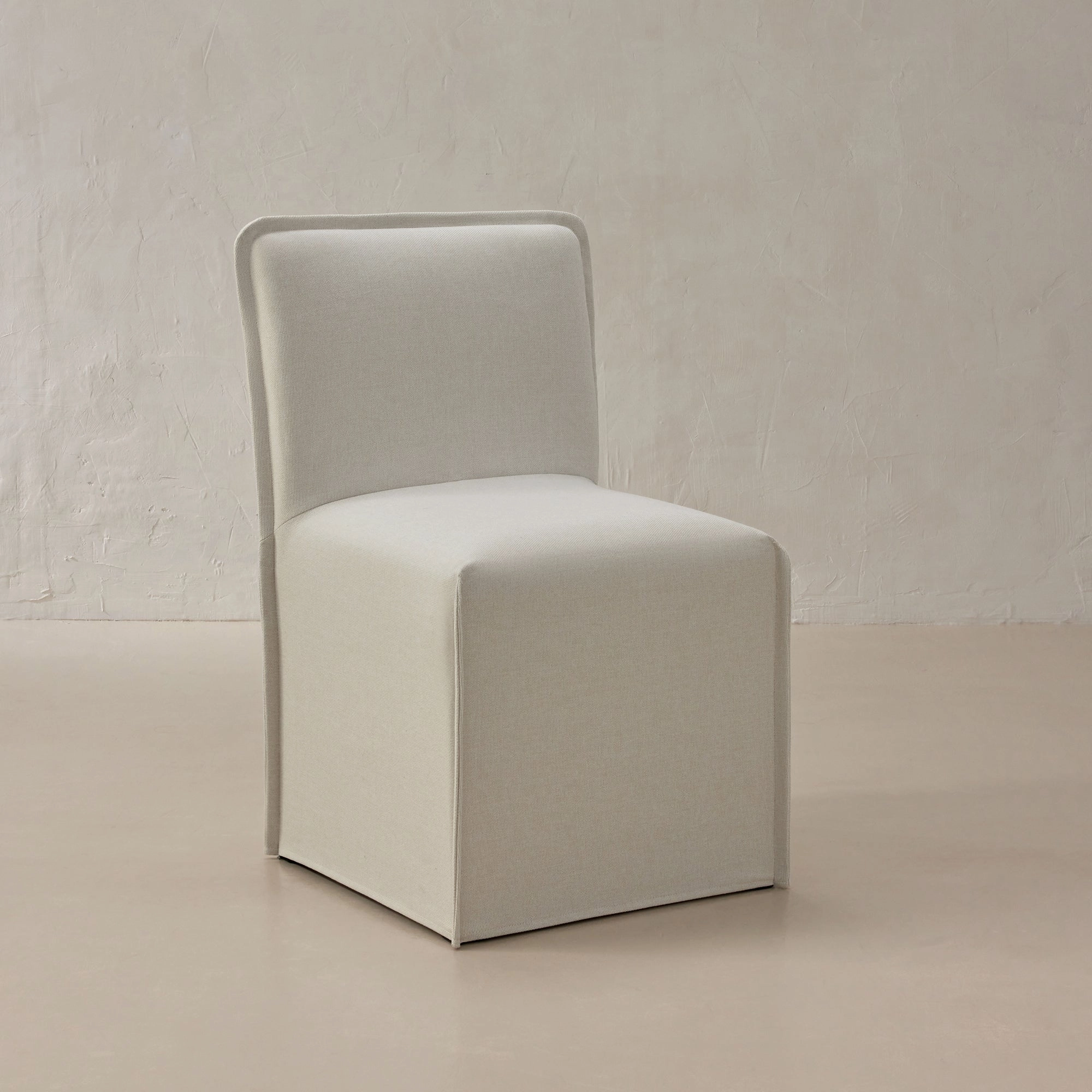 Slipcover Only - Washable Upholstered Dining Chair | 15 Back Height in Eggshell