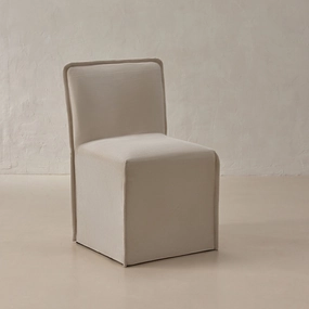 Slipcover Only - Washable Upholstered Dining Chair | 15 Back Height in Milk
