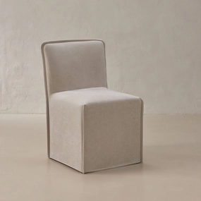 Slipcover Only - Washable Upholstered Dining Chair | 15 Back Height in Mist