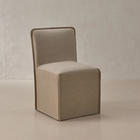 Slipcover Only - Washable Upholstered Dining Chair | 15 Back Height in Oat