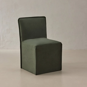 Slipcover Only - Washable Upholstered Dining Chair | 15 Back Height in Olivine