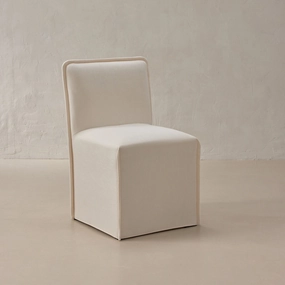 Slipcover Only - Washable Upholstered Dining Chair | 15 Back Height in Powder