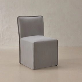 Slipcover Only - Washable Upholstered Dining Chair | 15 Back Height in Pumice