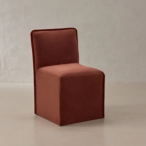 Slipcover Only - Washable Upholstered Dining Chair | 15 Back Height in Rust