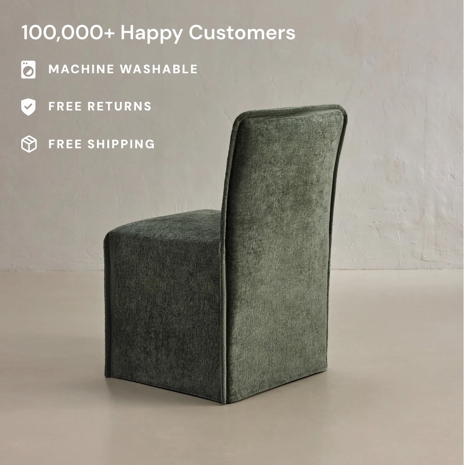 Slipcover Only - Washable Upholstered Dining Chair | 15 Back Height in Willow