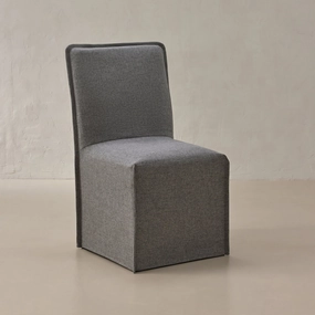 Slipcover Only - Washable Upholstered Dining Chair | 19 Back Height in Ash