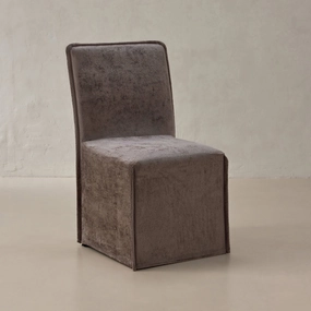 Slipcover Only - Washable Upholstered Dining Chair | 19 Back Height in Caviar