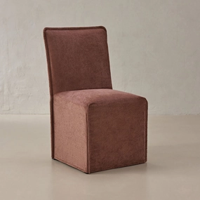 Slipcover Only - Washable Upholstered Dining Chair | 19 Back Height in Chestnut