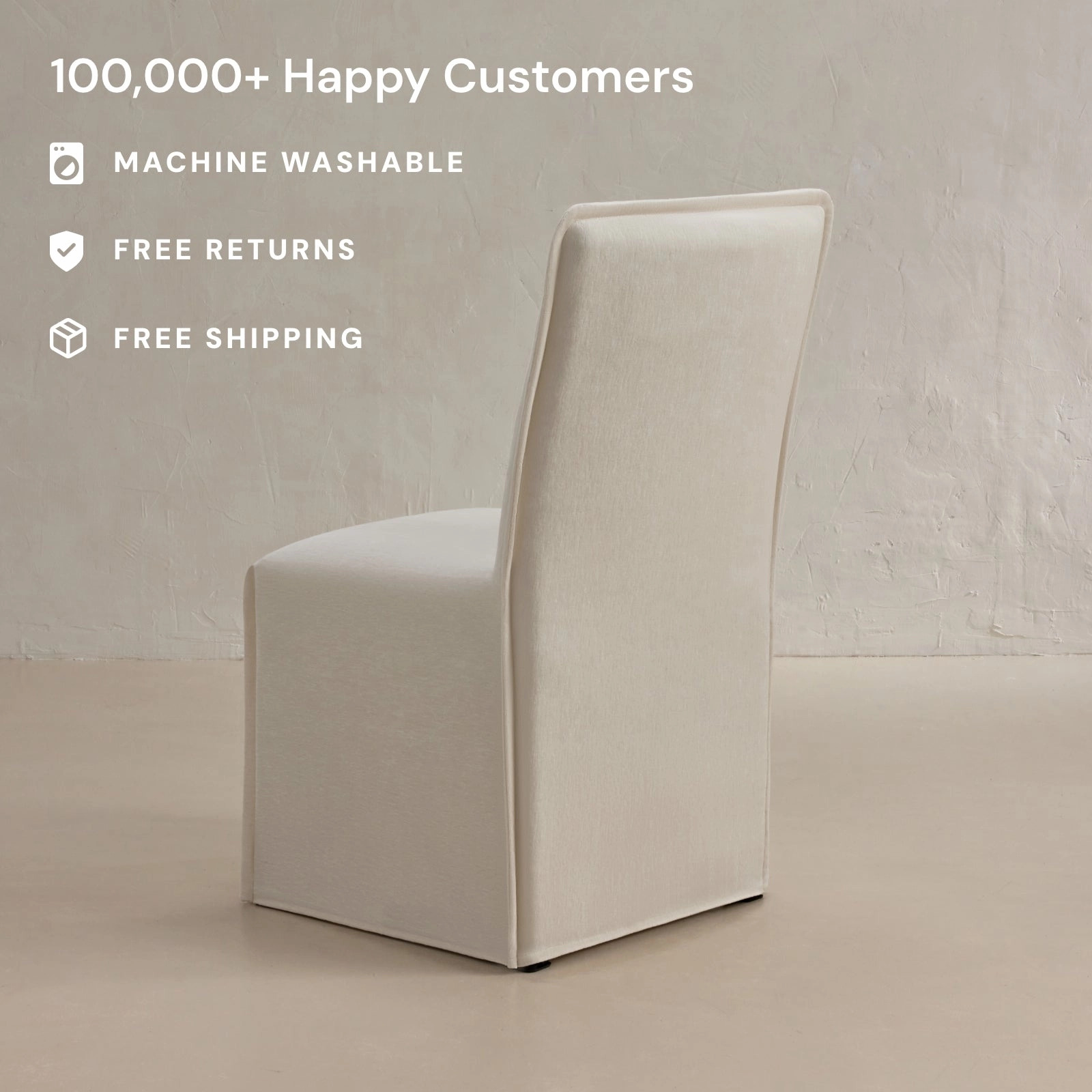 Slipcover Only - Washable Upholstered Dining Chair | 19 Back Height in Coco