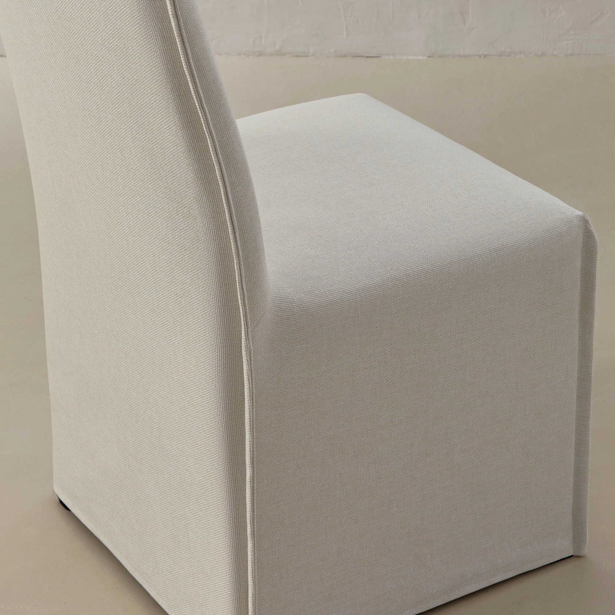 Slipcover Only - Washable Upholstered Dining Chair | 19 Back Height in Eggshell