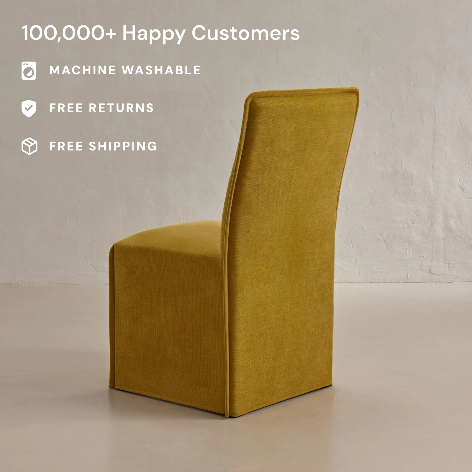 Slipcover Only - Washable Upholstered Dining Chair | 19 Back Height in Kiiro