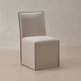 Slipcover Only - Washable Upholstered Dining Chair | 19 Back Height in Mist