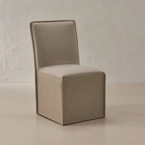 Slipcover Only - Washable Upholstered Dining Chair | 19 Back Height in Oat
