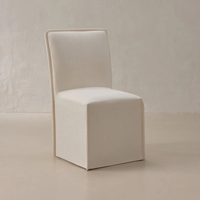 Slipcover Only - Washable Upholstered Dining Chair | 19 Back Height in Powder