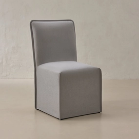 Slipcover Only - Washable Upholstered Dining Chair | 19 Back Height in Pumice
