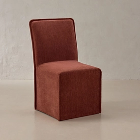 Slipcover Only - Washable Upholstered Dining Chair | 19 Back Height in Rust