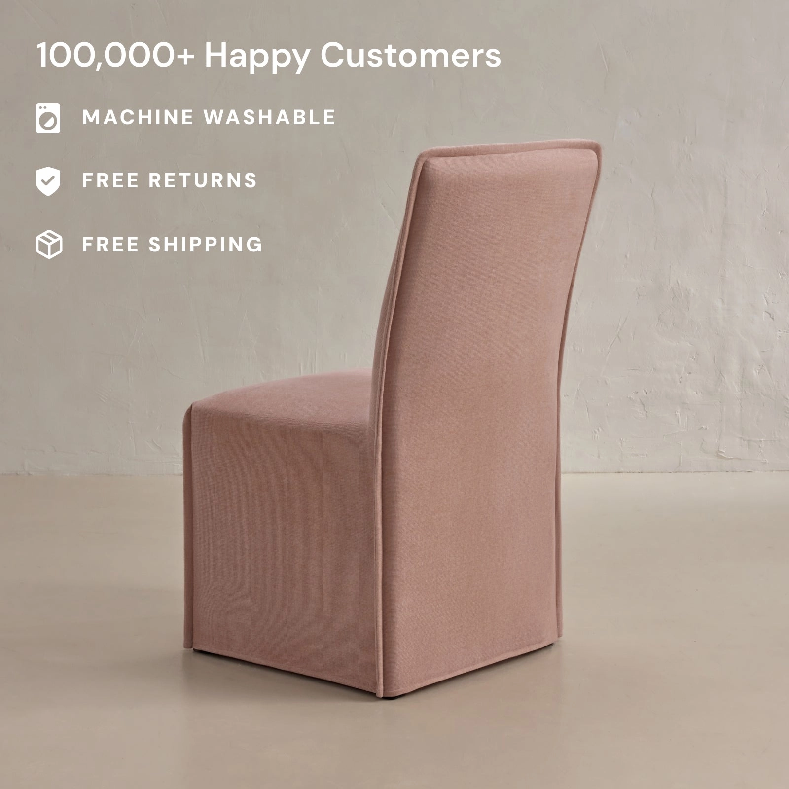 Slipcover Only - Washable Upholstered Dining Chair | 19 Back Height in Sakura
