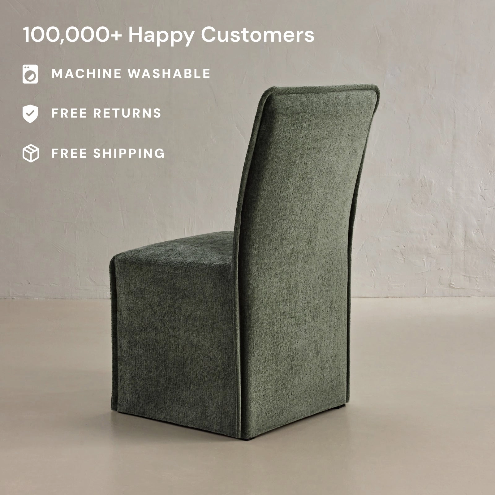 Slipcover Only - Washable Upholstered Dining Chair | 19 Back Height in Willow