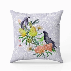 Songbird Flora Faux Suede Reversible Throw Pillow Purple and Multi