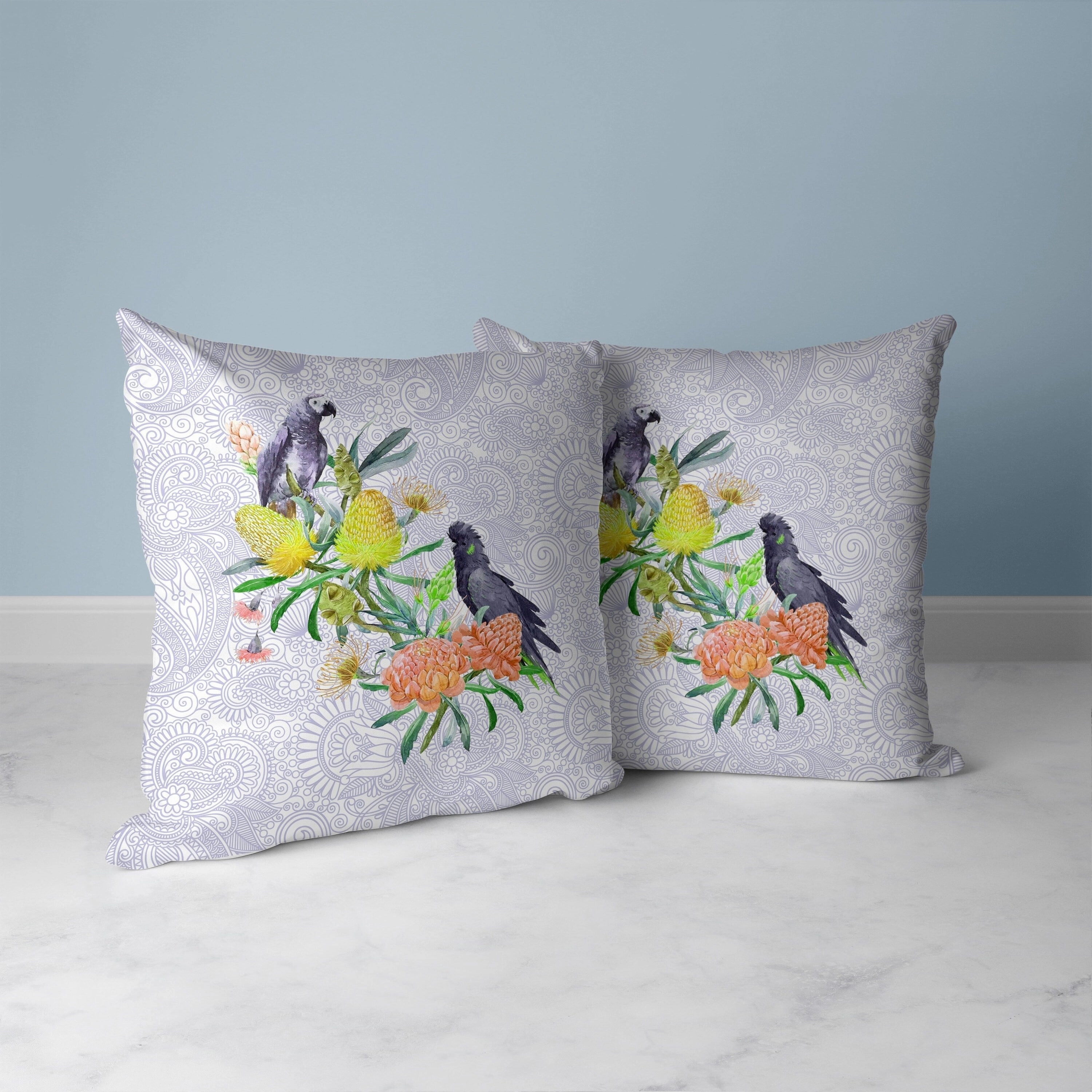 Songbird Flora Faux Suede Reversible Throw Pillow Purple and Multi