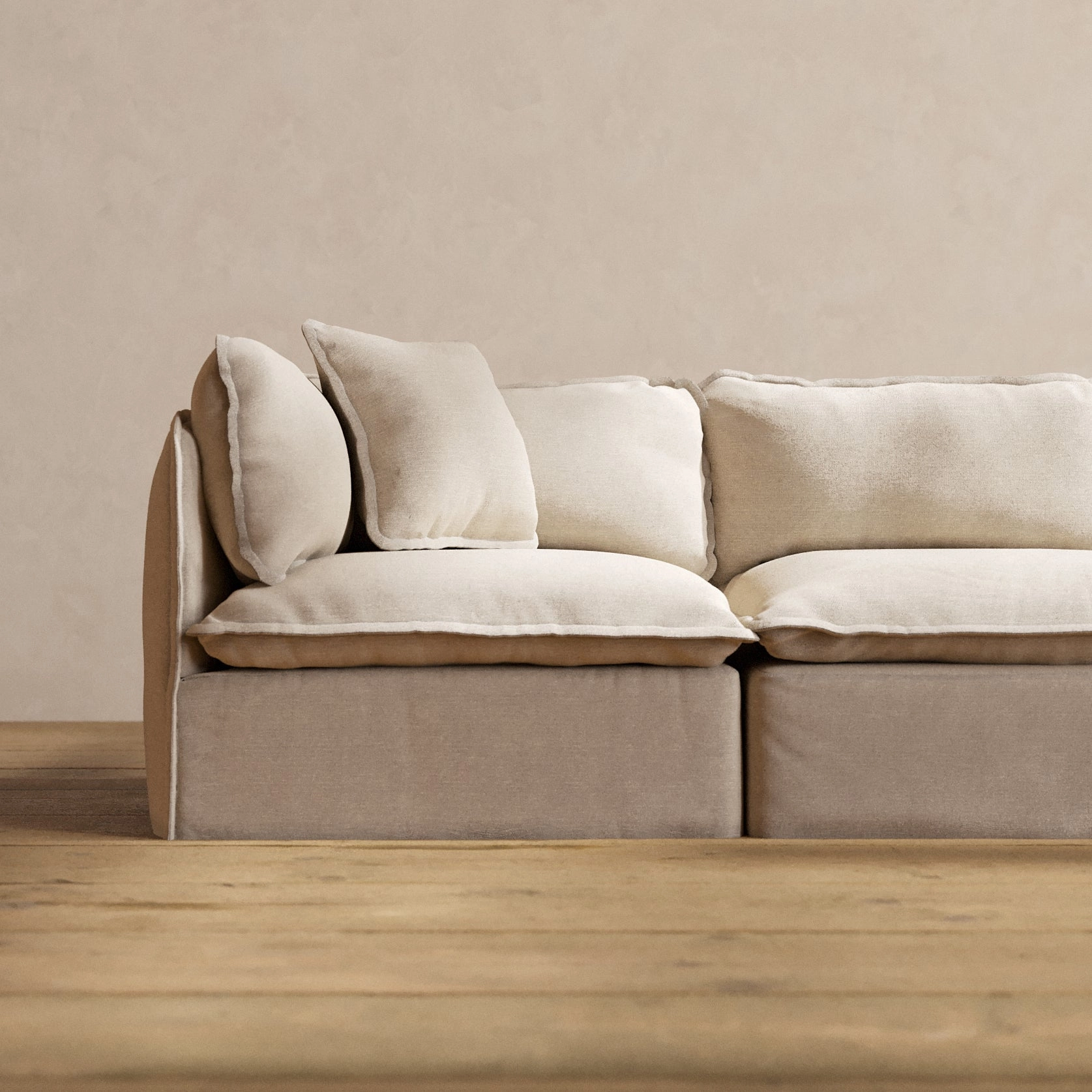 Square Performance Accent Pillow 18 x 18 | Blended Weave in Oat