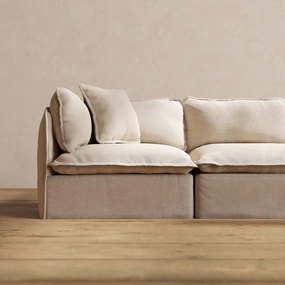 Square Performance Accent Pillow 18 x 18 | Blended Weave in Oat