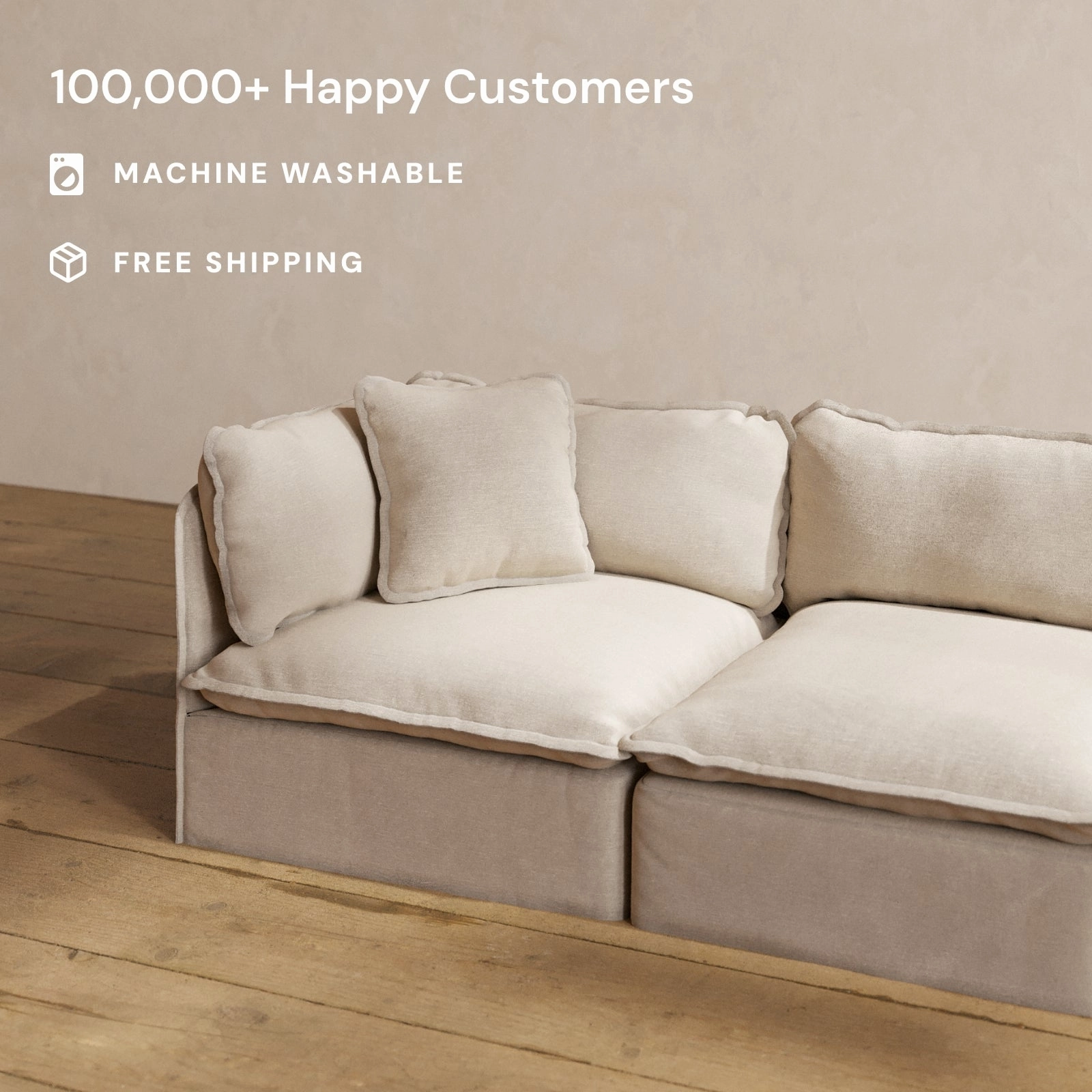 Square Performance Accent Pillow 18 x 18 | Blended Weave in Oat