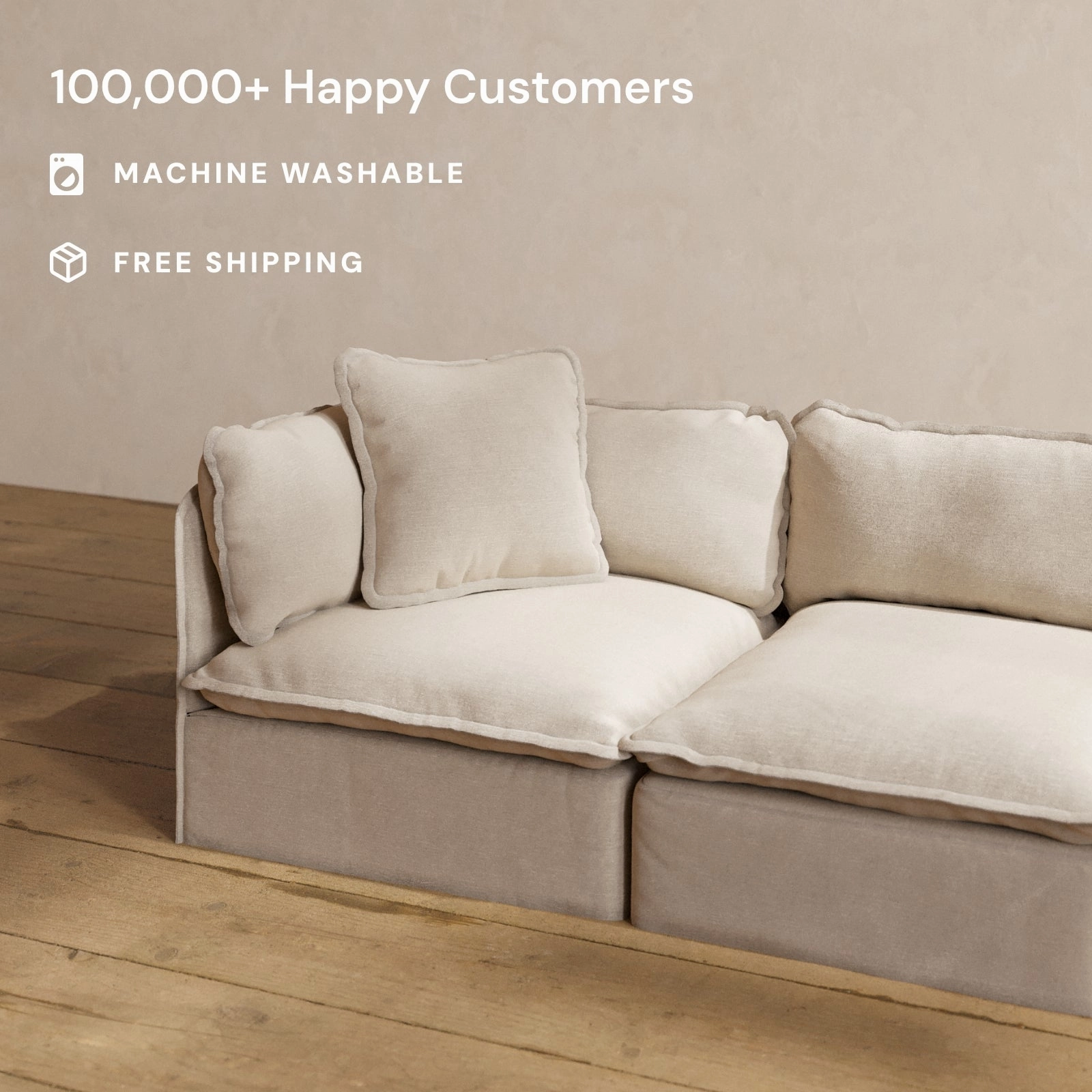 Square Performance Accent Pillow 20 x 20 | Blended Weave in Oat