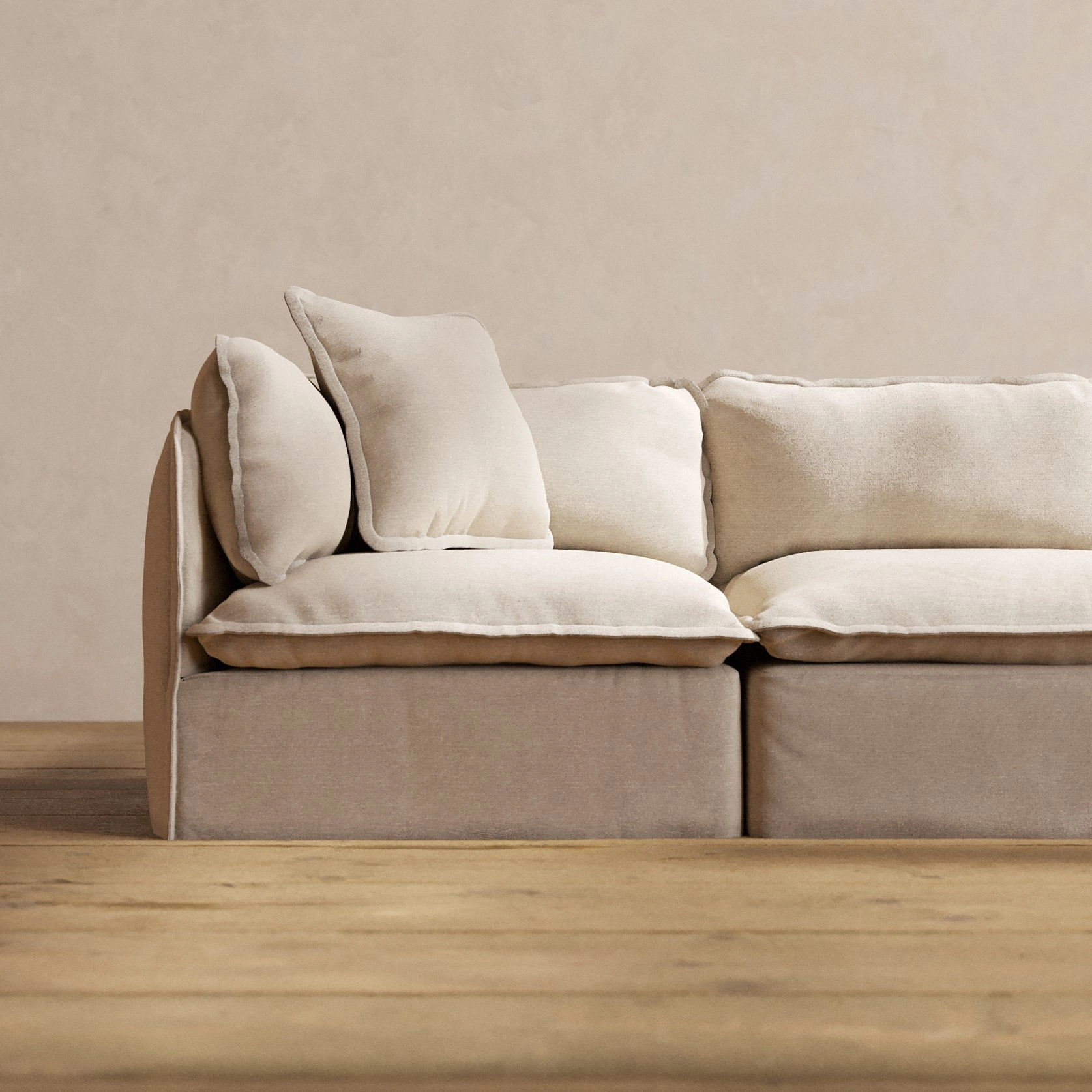 Square Performance Accent Pillow 20 x 20 | Blended Weave in Oat