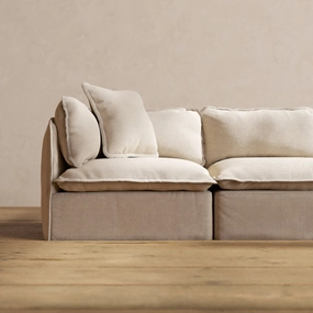 Square Performance Accent Pillow 20 x 20 | Blended Weave in Oat