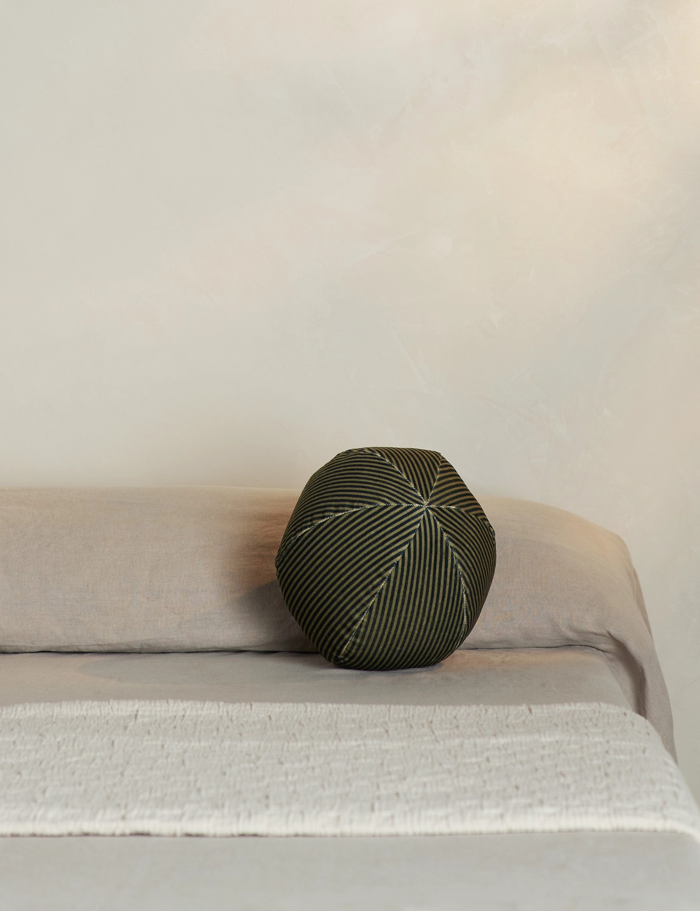 Striped Velvet Ball Pillow by Sarah Sherman Samuel