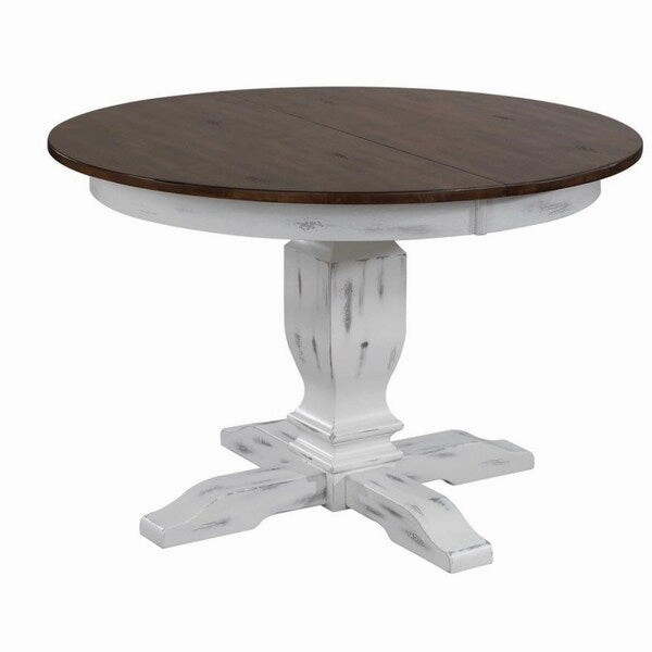 Transitional Distressed White X-Back 5-Piece Dining Set