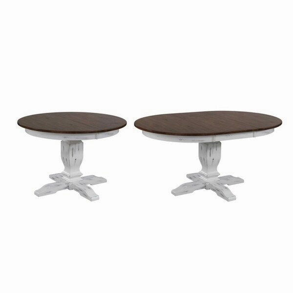 Transitional Distressed White X-Back 5-Piece Dining Set