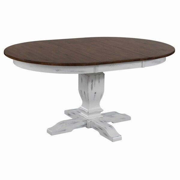 Transitional Distressed White X-Back 5-Piece Dining Set