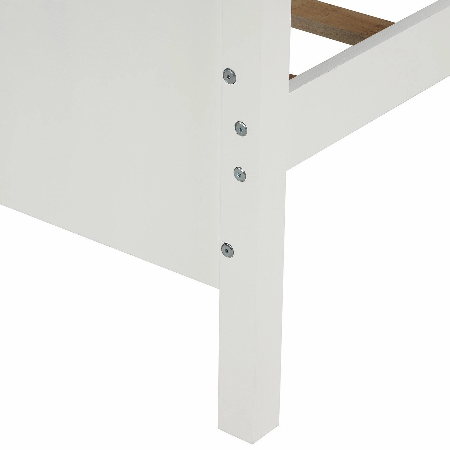 Twin Platform Bed with Wood Slat Support and Headboard and Footboard. White