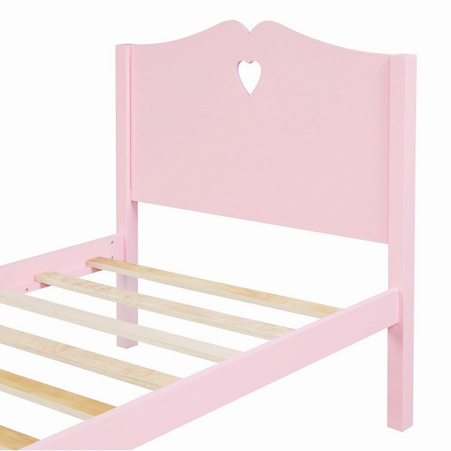 Twin Platform Bed with Wood Slat Support and Headboard and Footboard. White