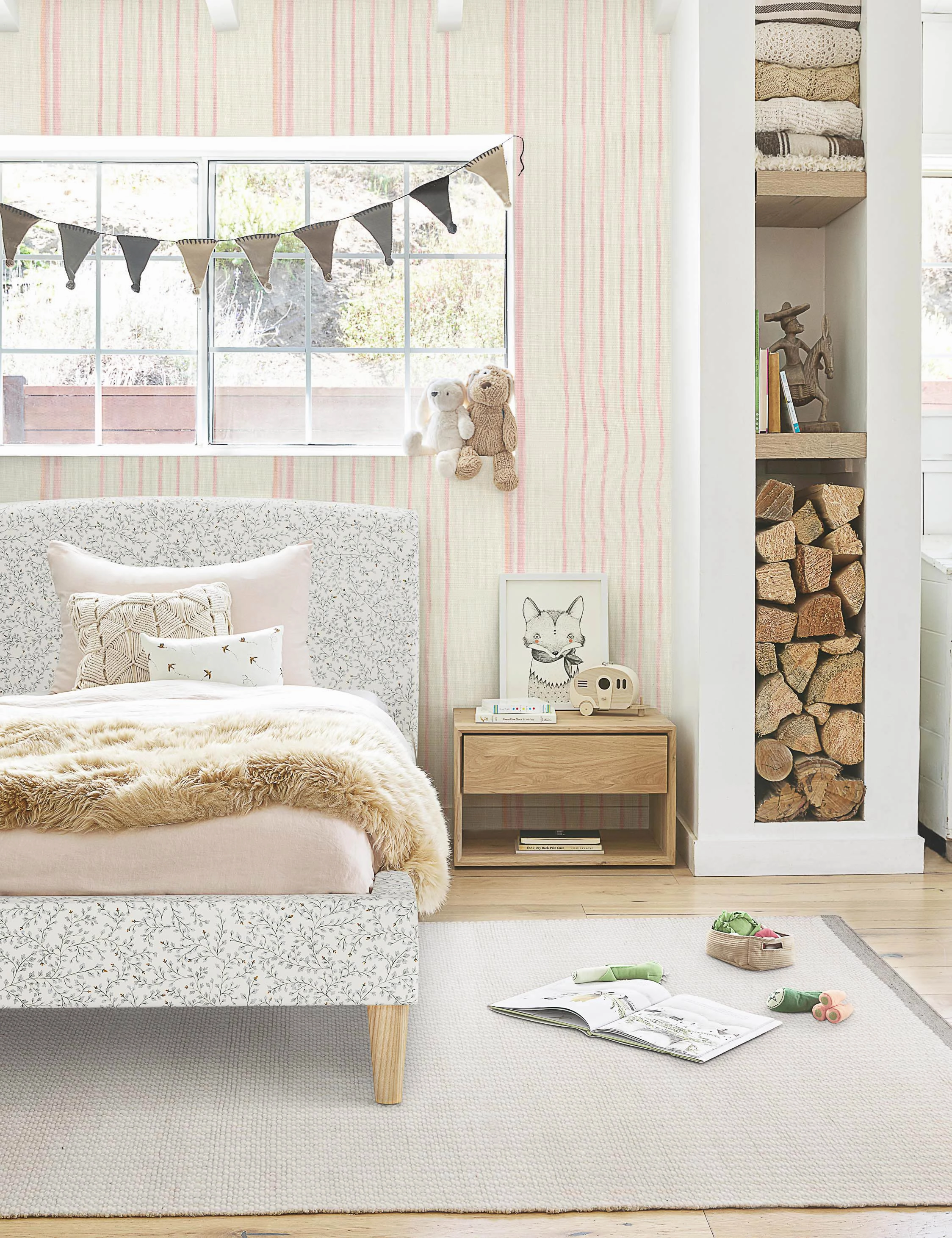 Two Tone Stripe Grasscloth Wallpaper By Nathan Turner