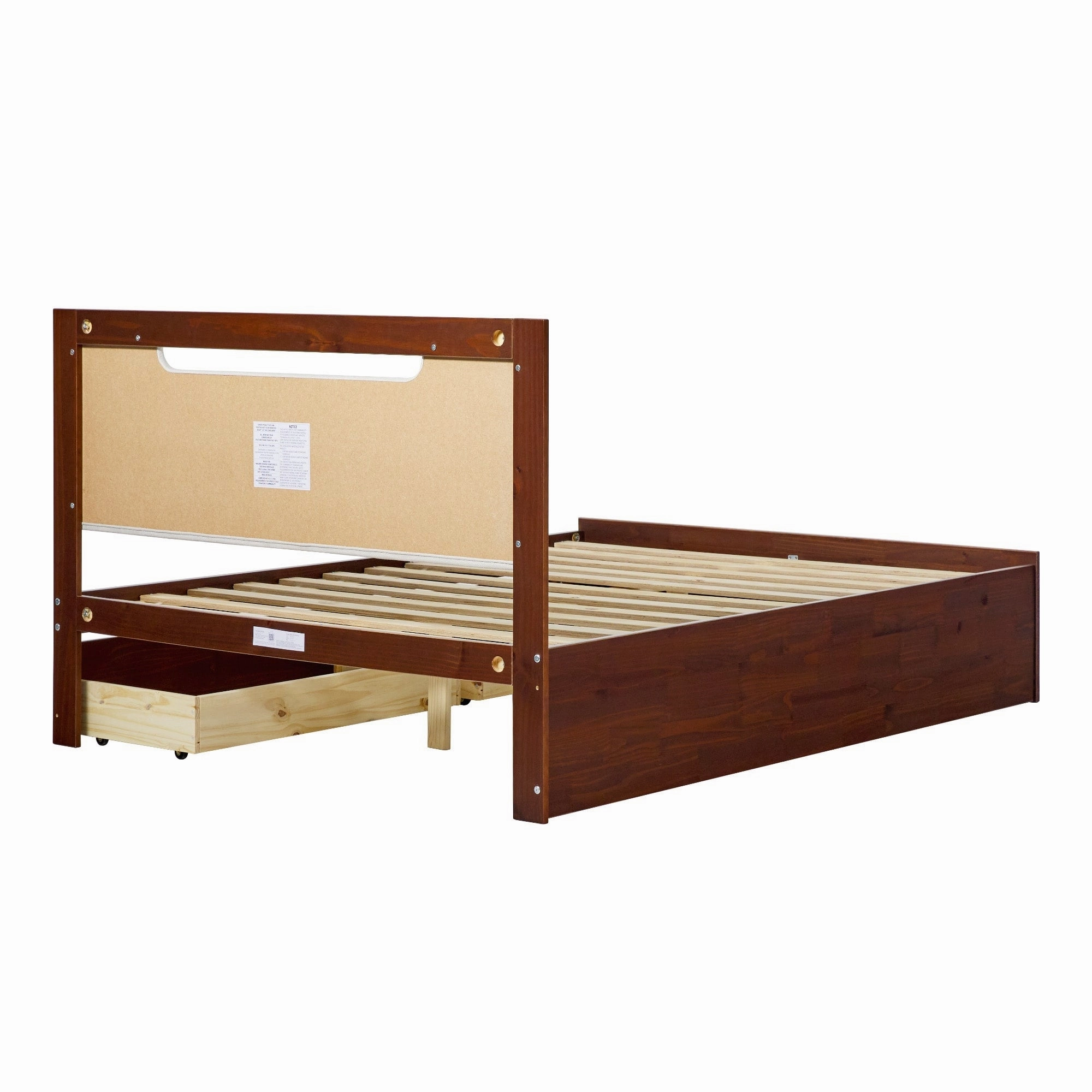 Walker Edison Mid Century Modern Solid Wood Storage Platform Bed