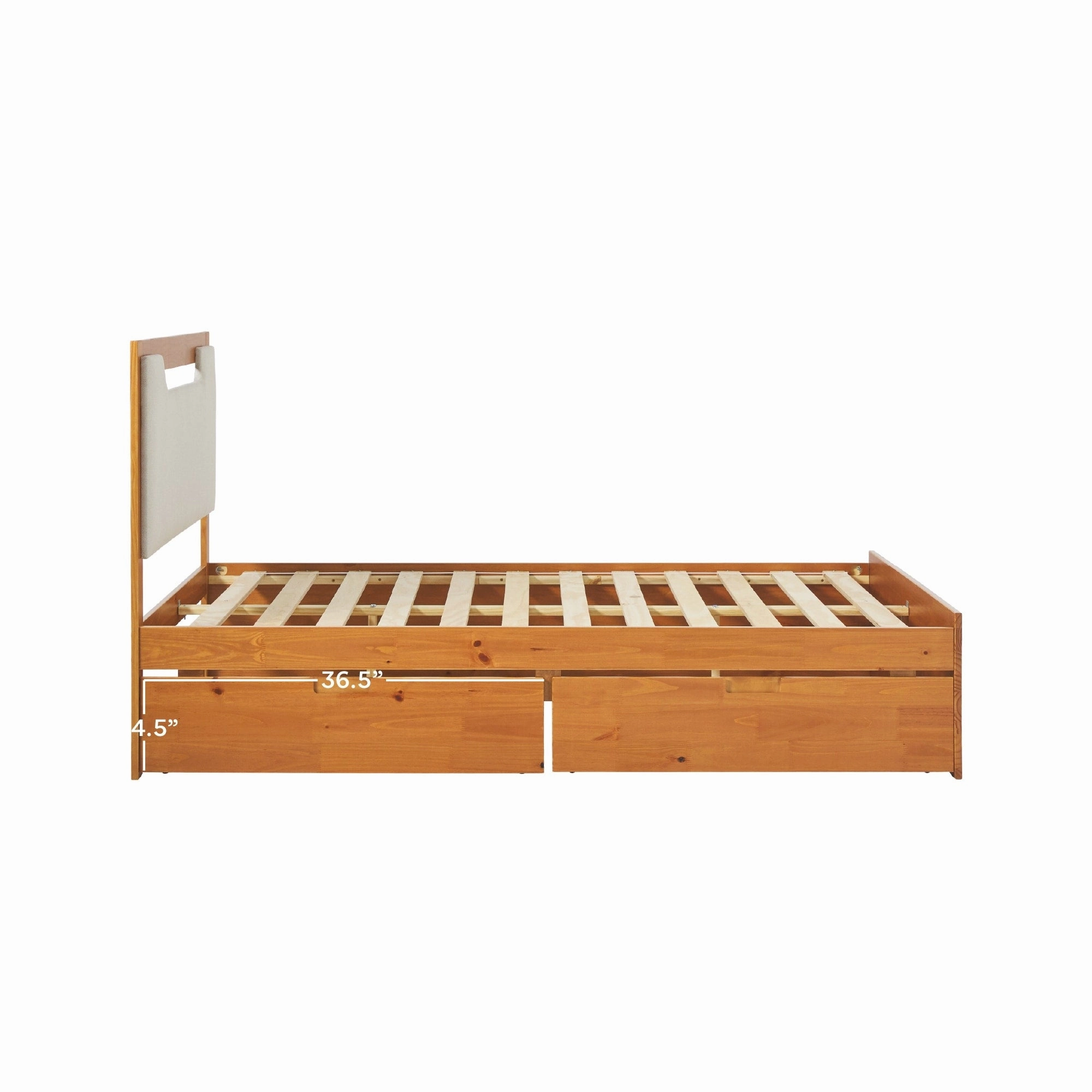 Walker Edison Mid Century Modern Solid Wood Storage Platform Bed